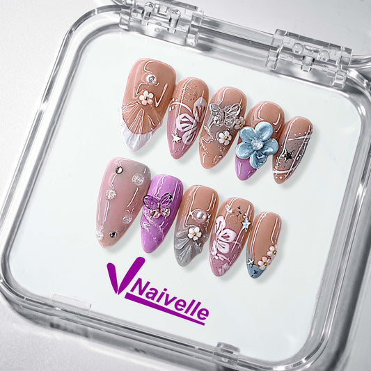 NaivellePressOnNailsMiddleColor-Party-S69