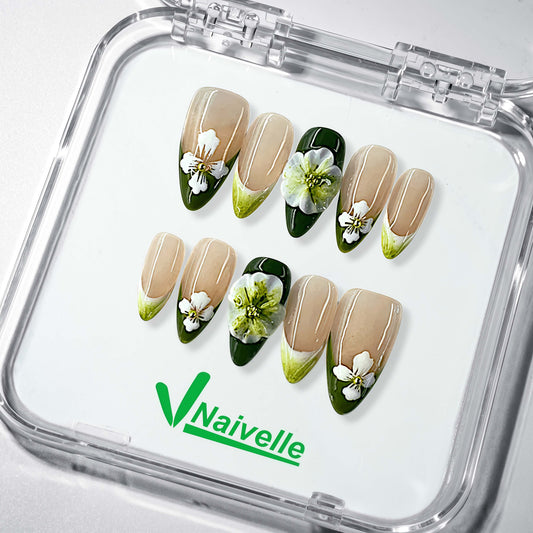 NaivellePressOnNailsMiddleGreen-Party-S70