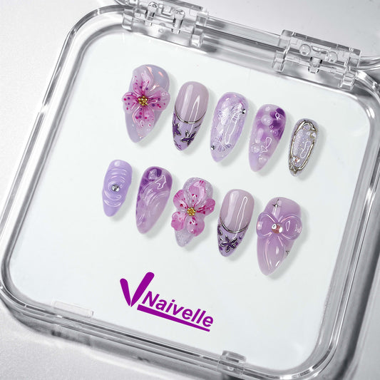 NaivellePressOnNailsMiddleLilac-Party-S39