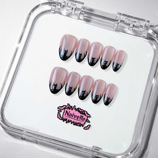 NaivellePressOnNailsMiddlePink-Halloween-S98