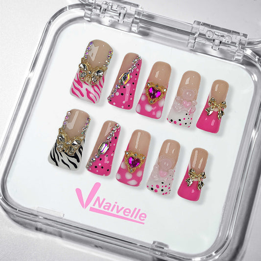 NaivellePressOnNailsMiddlePink-Party-C10