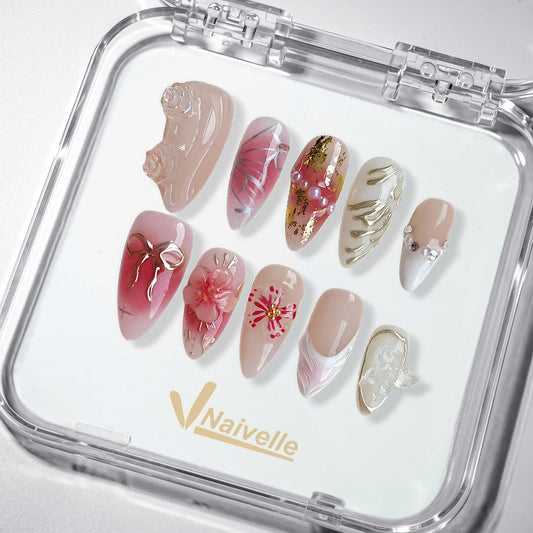 NaivellePressOnNailsMiddlePink-Party-C13