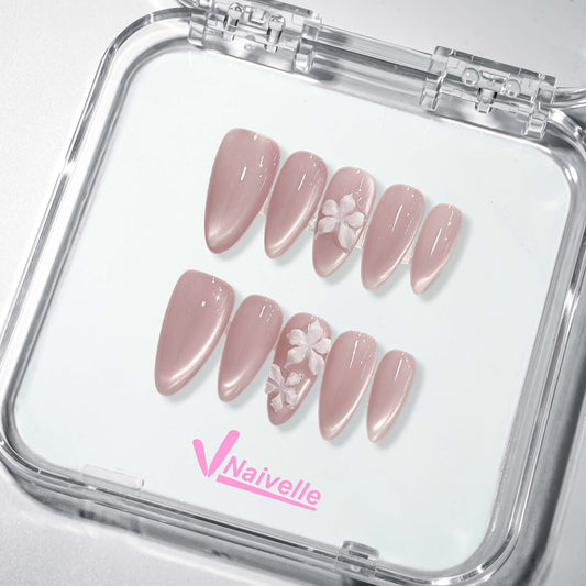 Naivelle Press On Nails Middle Pink-Party-S148