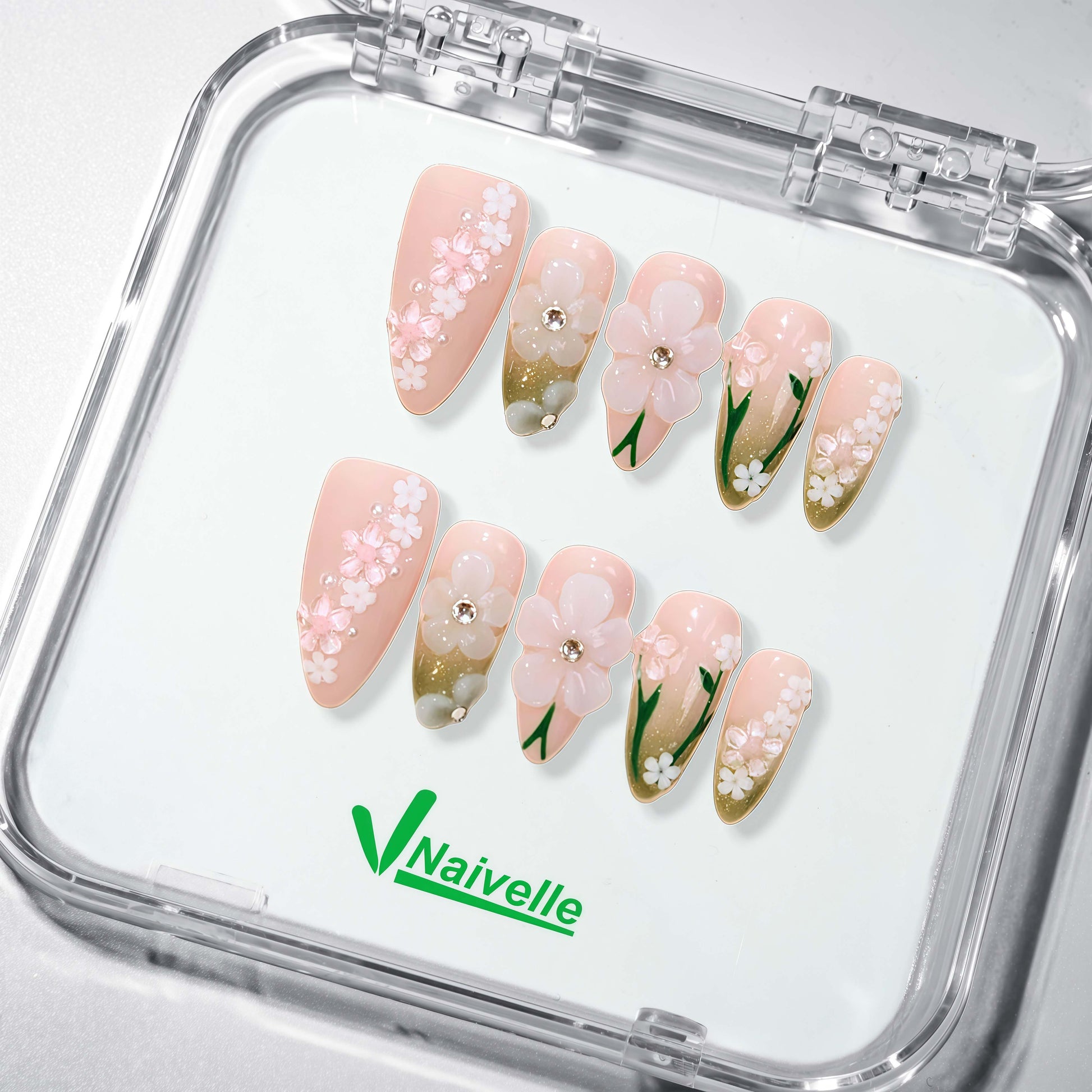 NaivellePressOnNailsMiddlePink-Party-S57