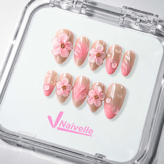 NaivellePressOnNailsMiddlePink-Party-S66