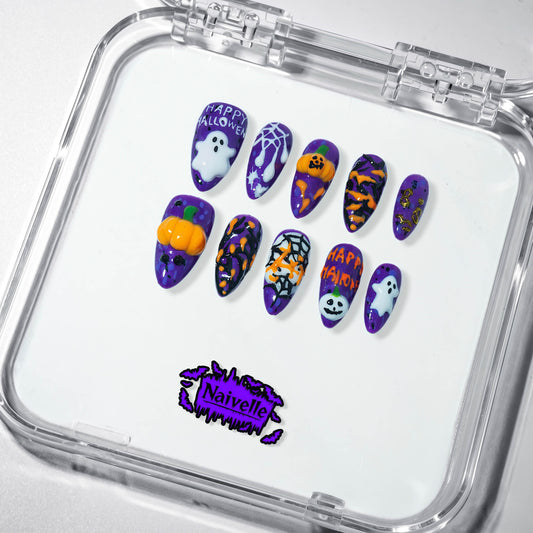 NaivellePressOnNailsMiddlePurple-Halloween-S119