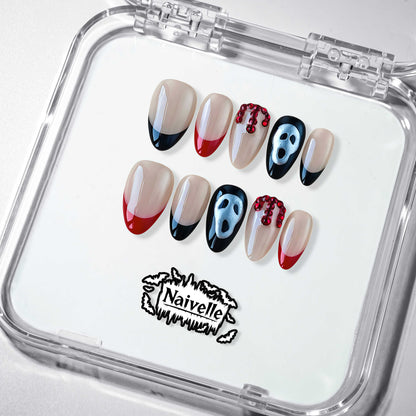 NaivellePressOnNailsMiddleRed-Halloween-S99