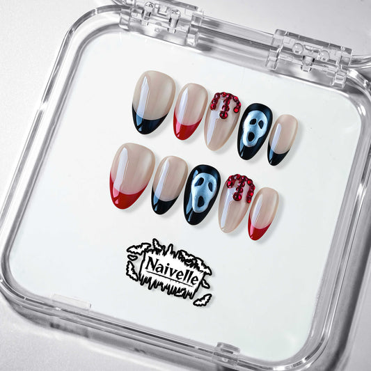 NaivellePressOnNailsMiddleRed-Halloween-S99