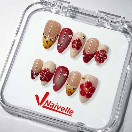 NaivellePressOnNailsMiddleRed-Party-S68
