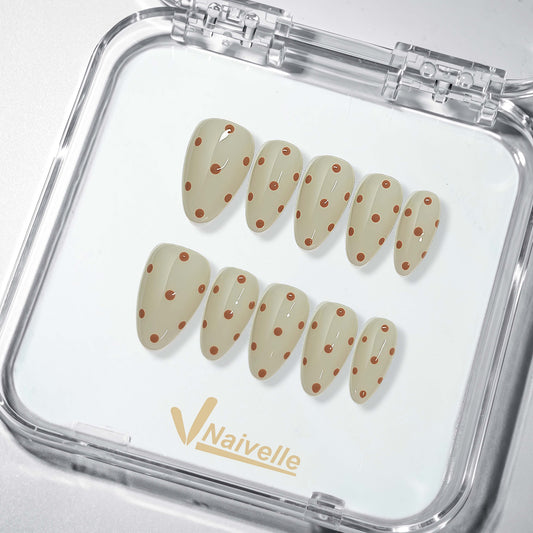 Naivelle Press On Nails Short Beige-Daily-S127