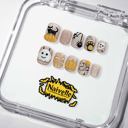 NaivellePressOnNailsShortBeige-Halloween-S79