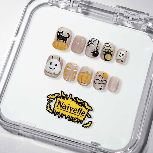 NaivellePressOnNailsShortBeige-Halloween-S79