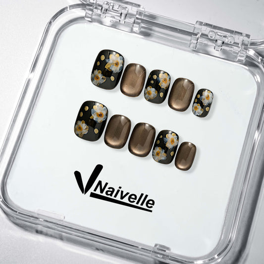 NaivellePressOnNailsShortBlack-Party-S49