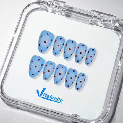 Naivelle Press On Nails Short Blue-Daily-S130