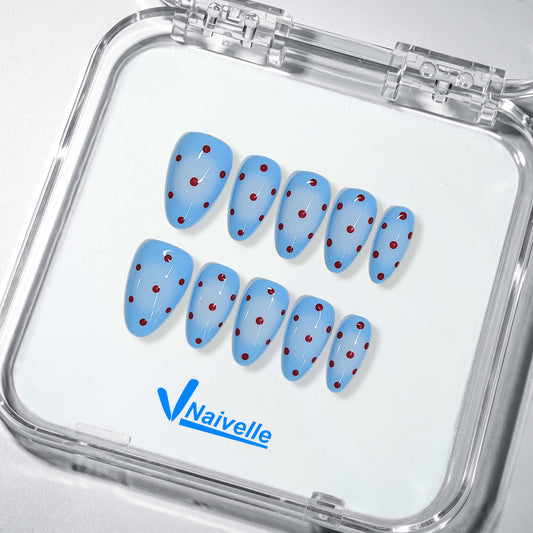 Naivelle Press On Nails Short Blue-Daily-S130