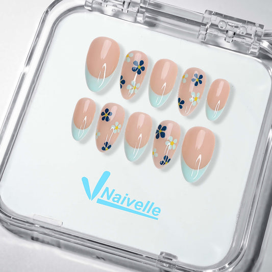 NaivellePressOnNailsShortBlue-Party-S45