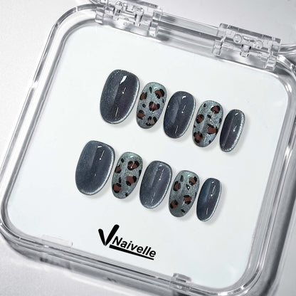 Naivelle Press On Nails Short Grey-Daily-S122