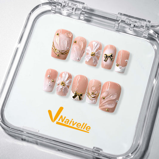 NaivellePressOnNailsShortPink-Party-S64