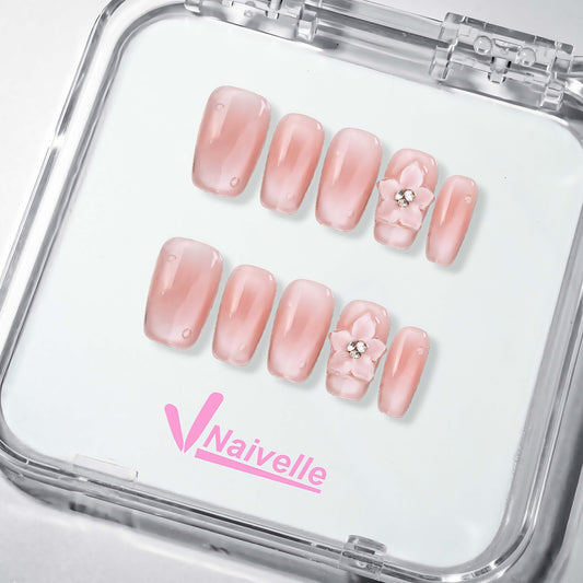 NaivellePressOnNailsShortPink-Work-S52