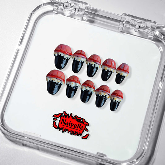 NaivellePressOnNailsShortRed-Halloween-S111