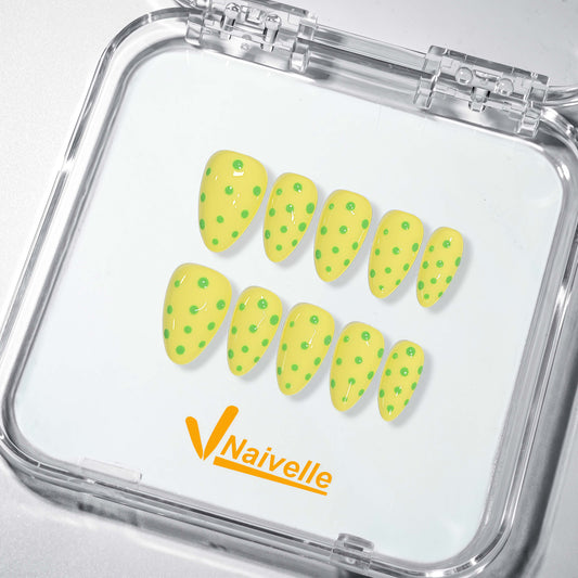 Naivelle Press On Nails Short Yellow-Daily-S137