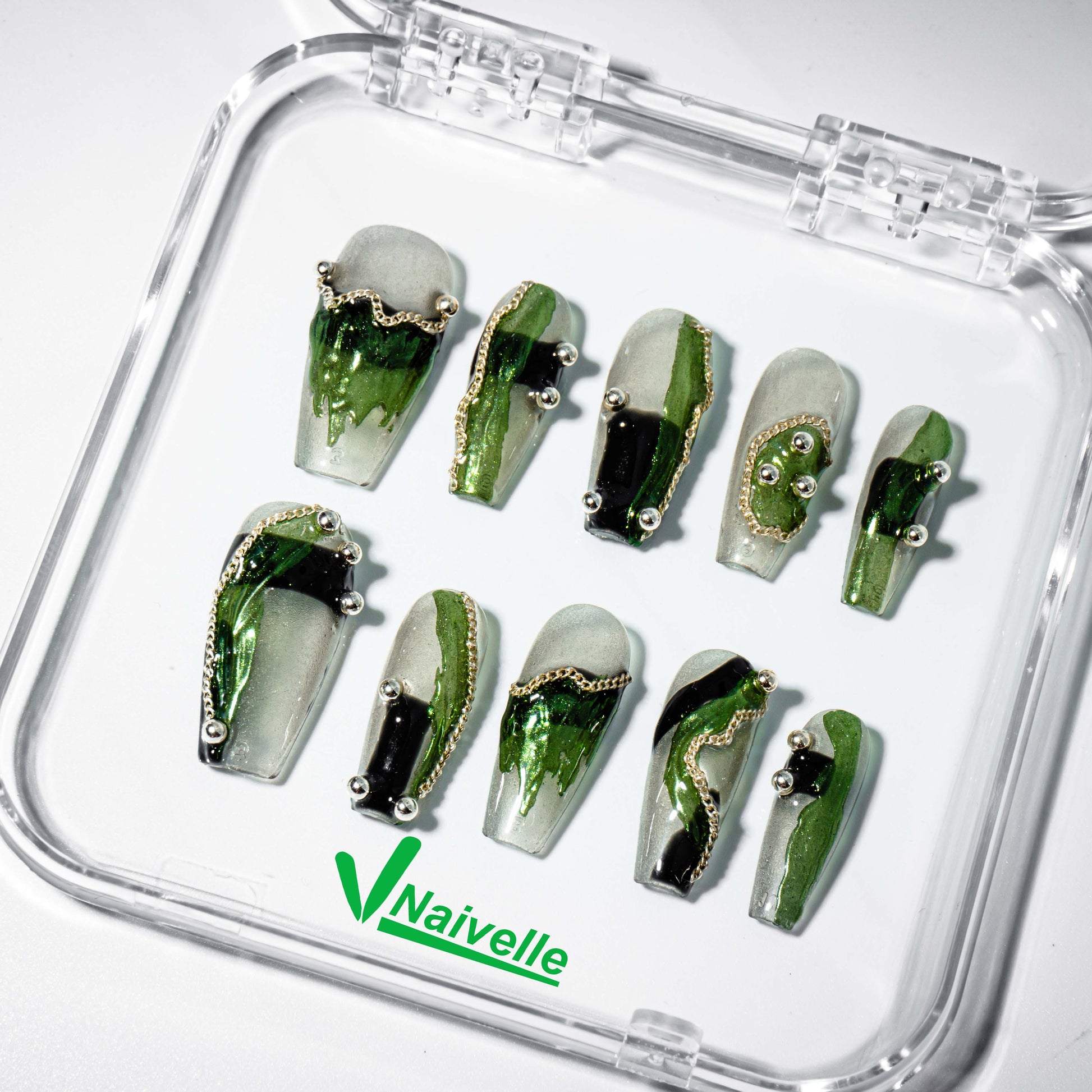Naivelle_Press_On_Nails_Middle_Green-3D_Nailart-A376