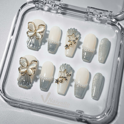 Naivelle Press On Nails Middle Grey-3Dnails-152