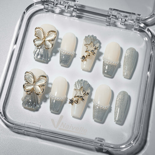 Naivelle Press On Nails Middle Grey-3Dnails-152