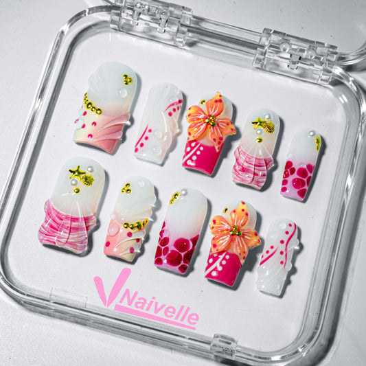 Naivelle Press On Nails Middle Multicolor-3Dnails-S1
