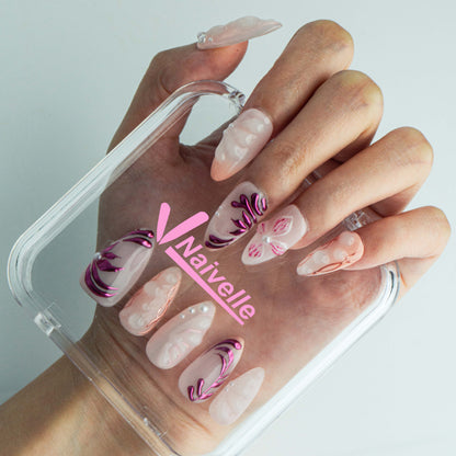 Naivelle_Press_On_Nails_Middle_Pink-Wedding_Ready-A2396_Hands-on