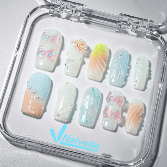 Naivelle Press On Nails Middle Rainbow-3Dnails-A2183