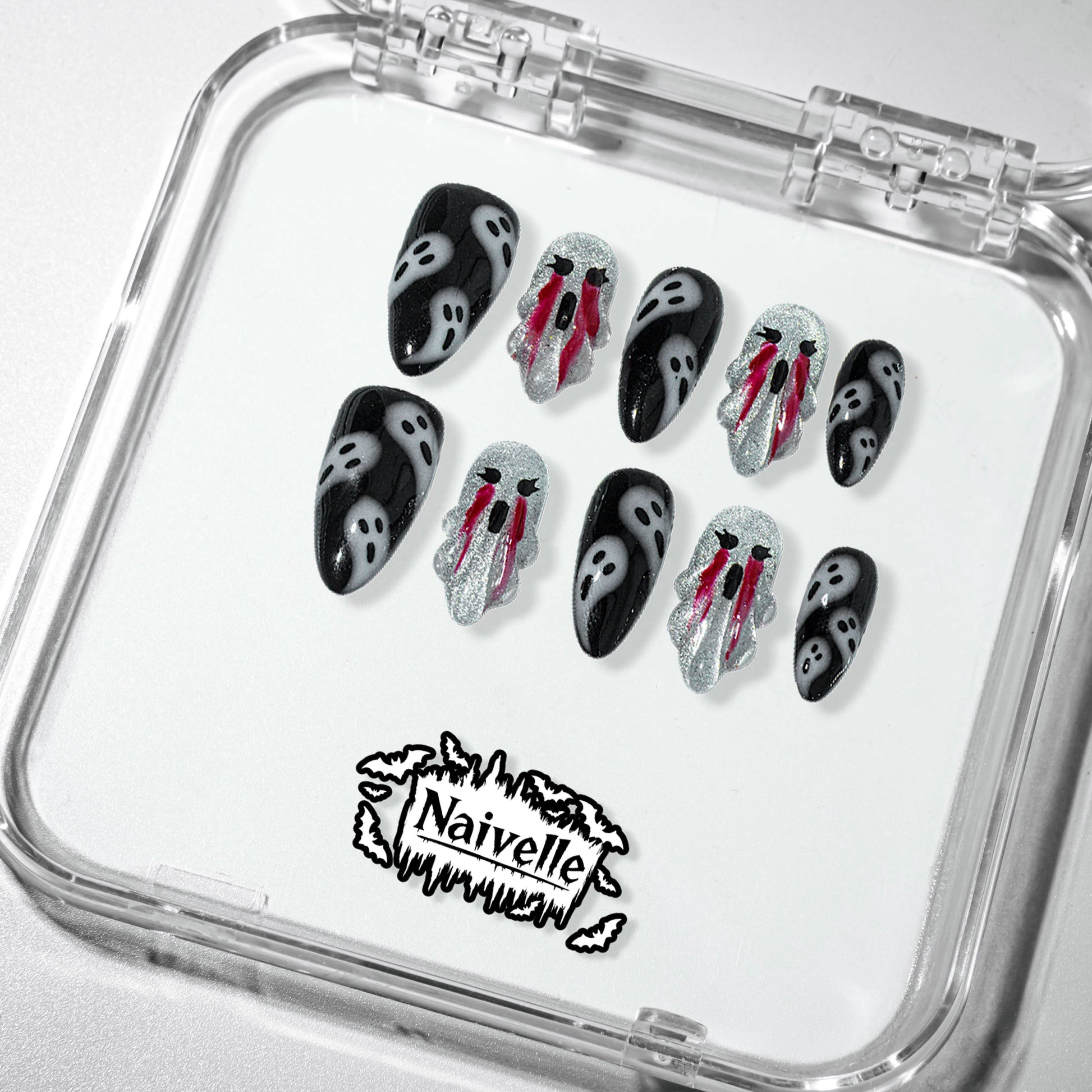 Naivelle_Press_On_Nails_Middle_Silver-Halloween-S116