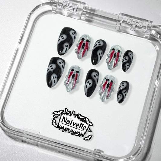 Naivelle_Press_On_Nails_Middle_Silver-Halloween-S116