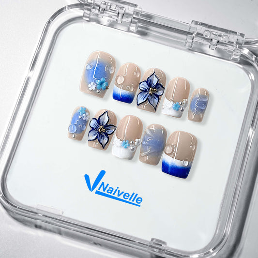 Naivelle_Press_On_Nails_Short_Blue-Summer-S65