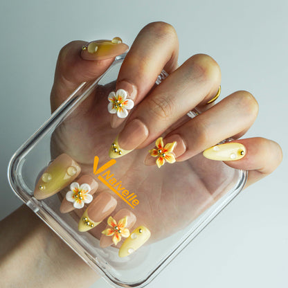Naivelle Press On Nails Short Yellow-Fall Nails-S5 Hands-on